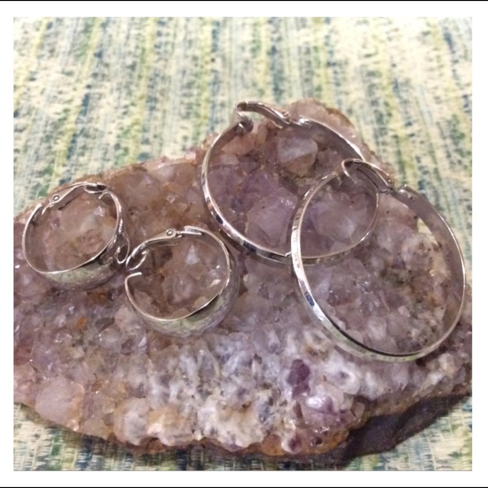 L.H. SEGAL Silver Clip Earring Set